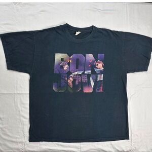 Gildan Bon Jovi Because We Can Tour 2013 Graphic T-Shirt Men XL Faded Black Band